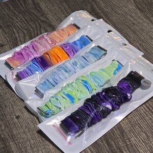 5 Pack Bundle -Fluffy 20mm Scrunchie Watchband for Samsung and Smart Watch Lot